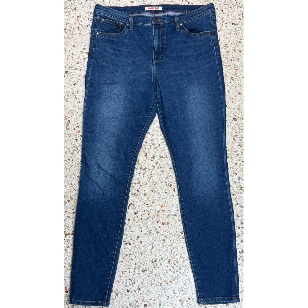 Johnny Was Women's 5 Pocket Blue Denim Jeans Size 31